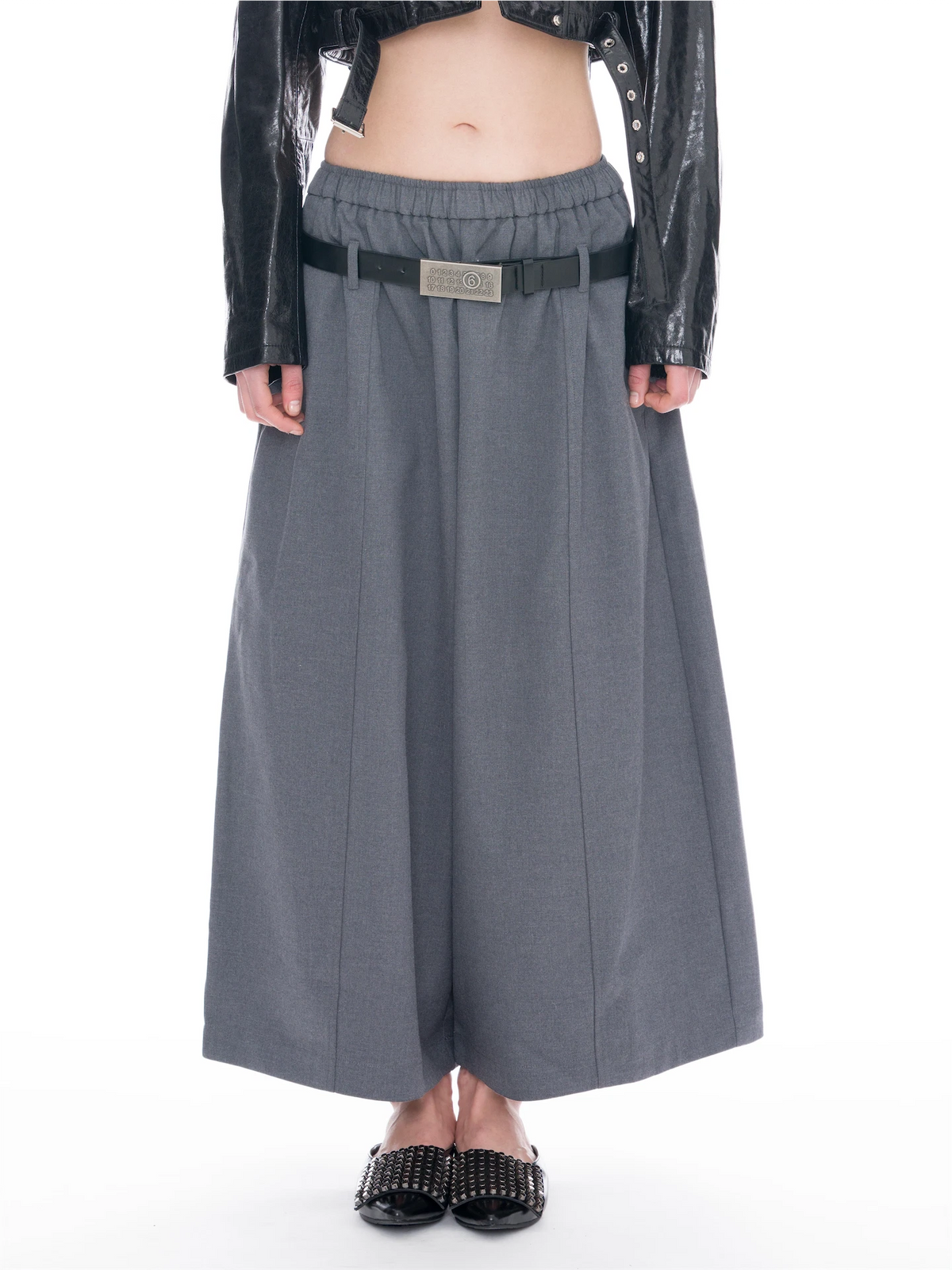 Wide Leg Culotte Pants (Belt Included)