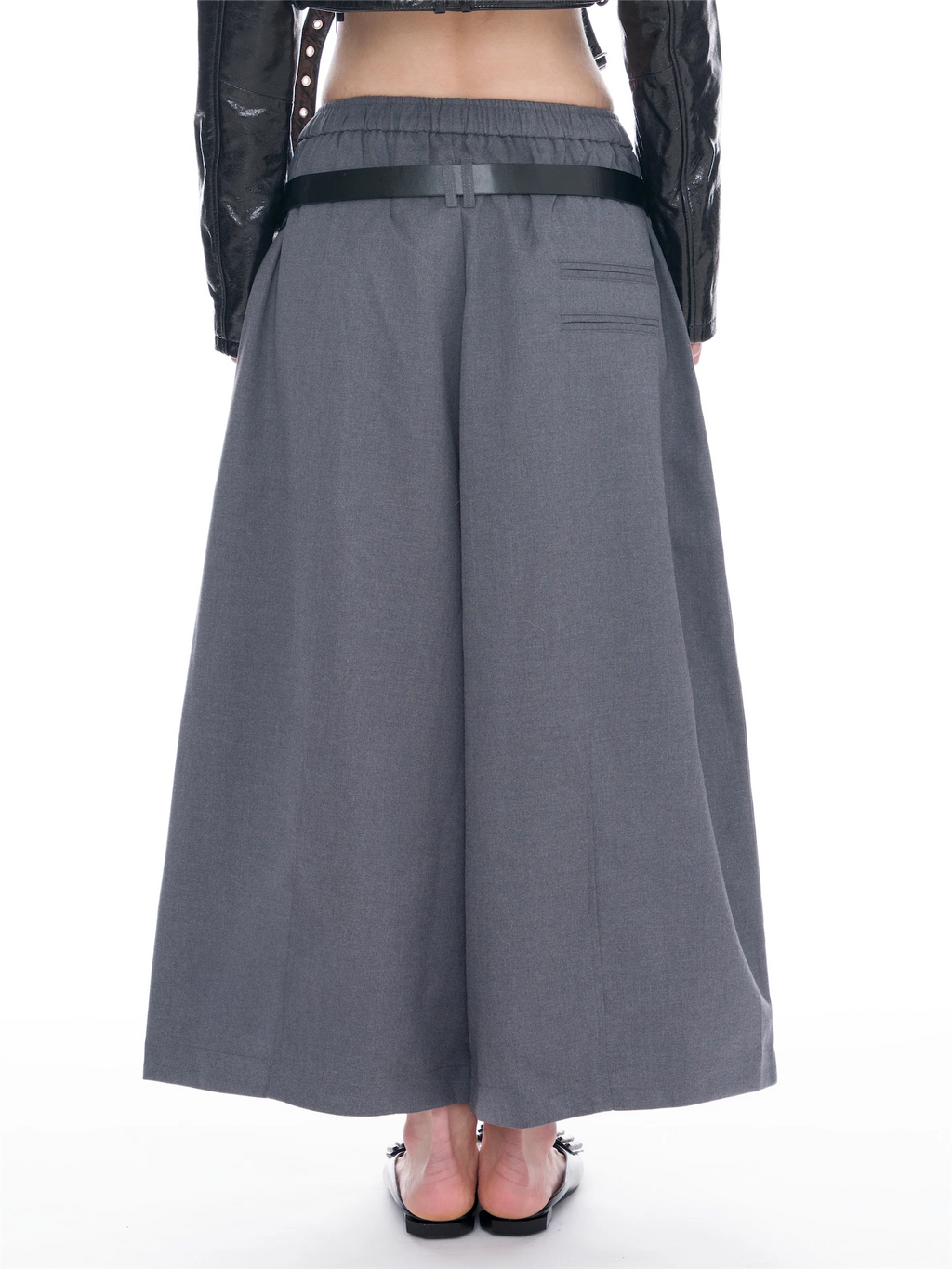 Wide Leg Culotte Pants (Belt Included)