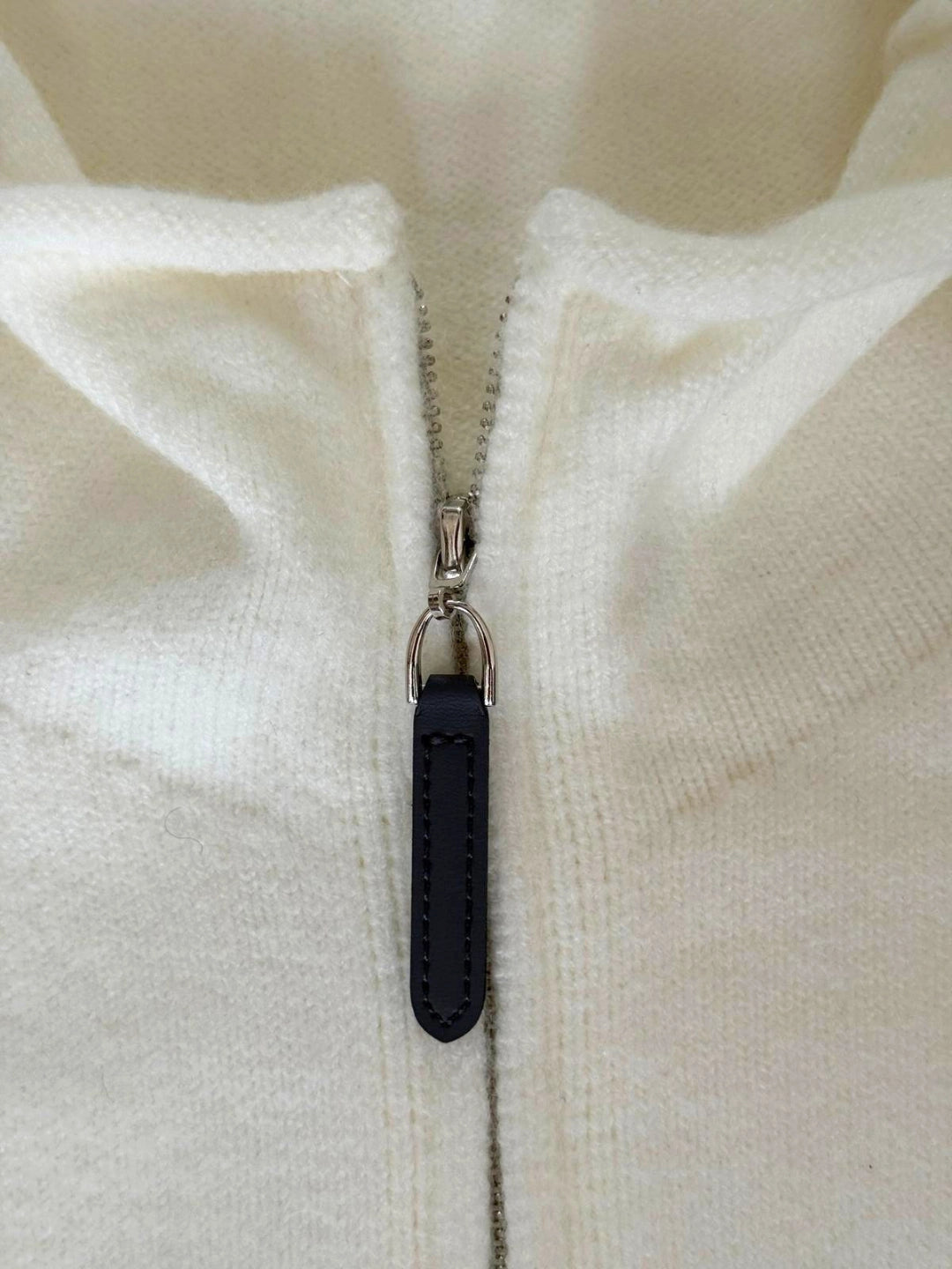 Turtle Neck Knitted Zip Wool Jumper